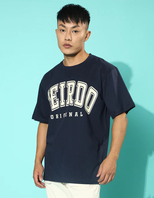 Comfortable Navy Oversized T-Shirt For Men
