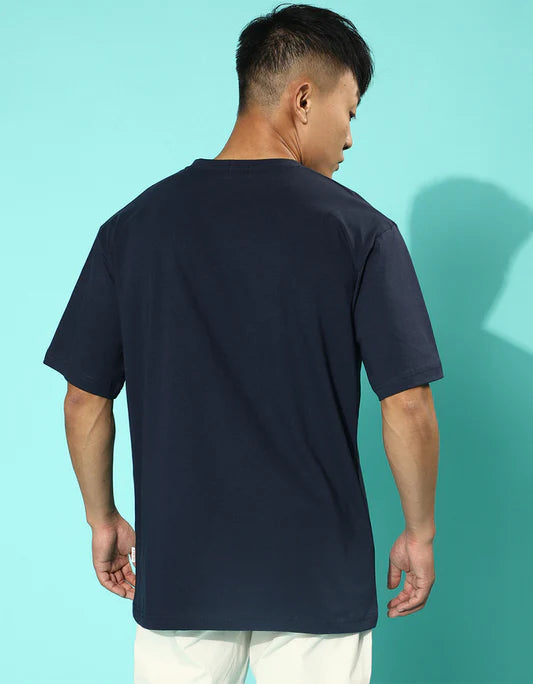 Comfortable Navy Oversized T-Shirt For Men