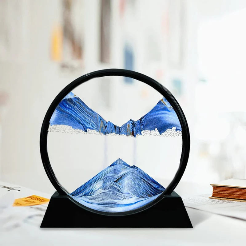 Liquid Glass 3D Sand Art Picture with Moving Sand Landscape for Office and Home Décor
