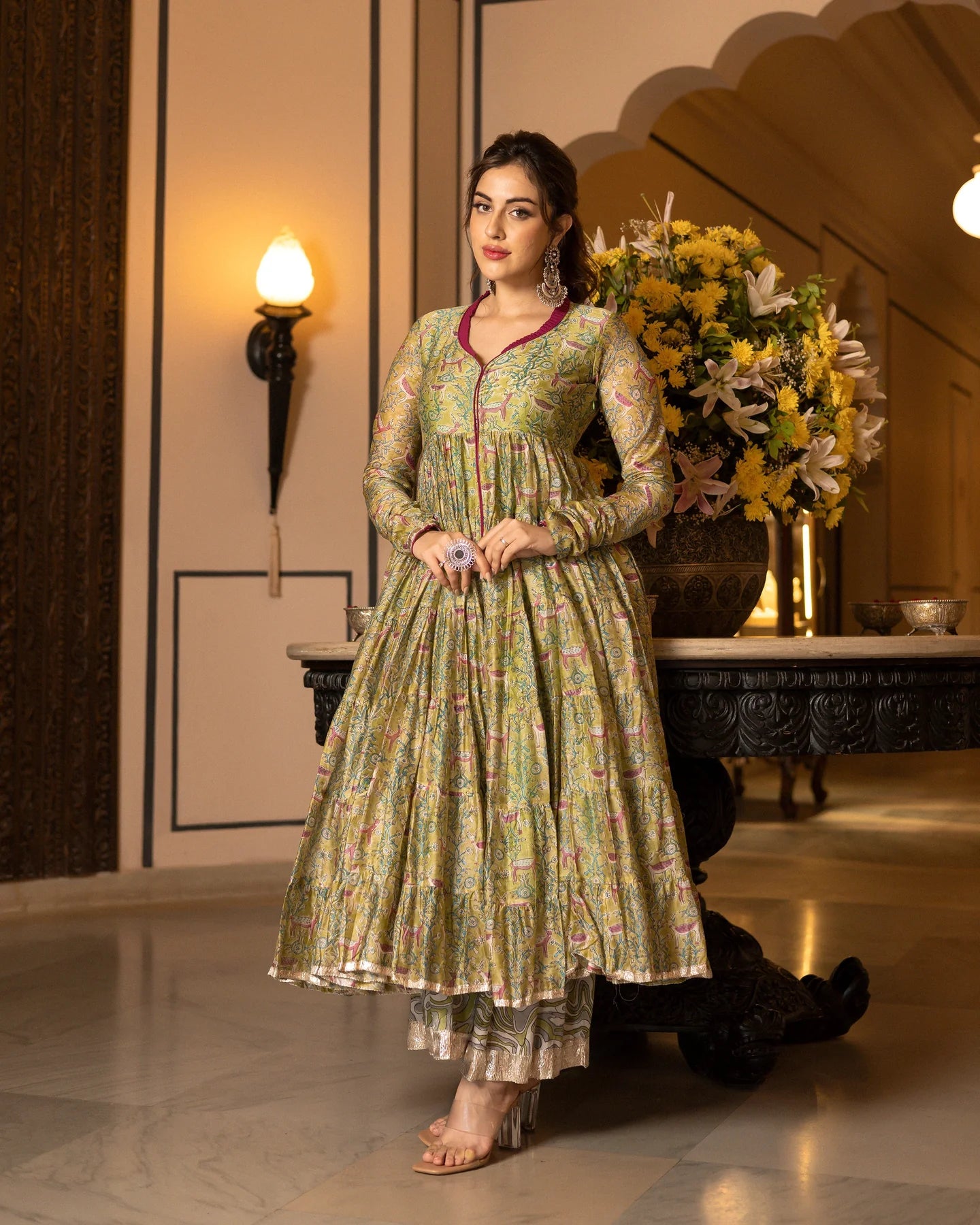 Women Samyukta Chanderi Gotapatti Sharara Set