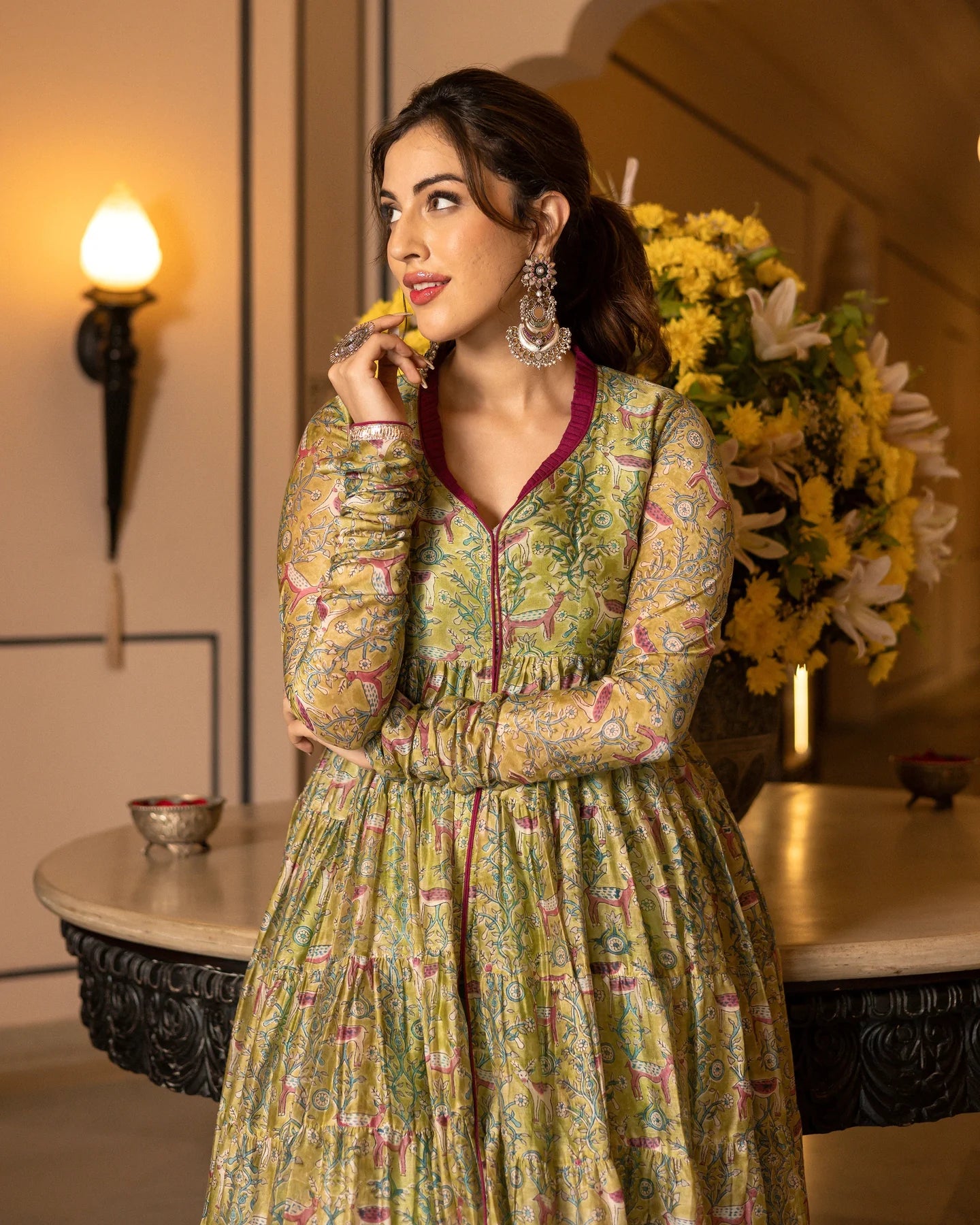 Women Samyukta Chanderi Gotapatti Sharara Set