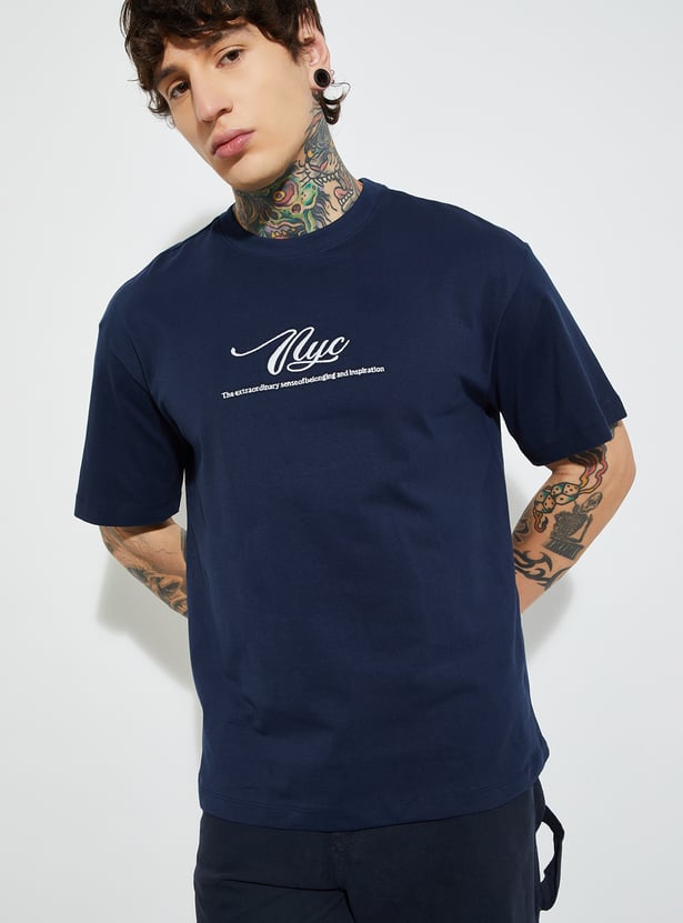 Men’s Printed Oversized T-Shirt with Modern Graphic Prints and Soft Fabric