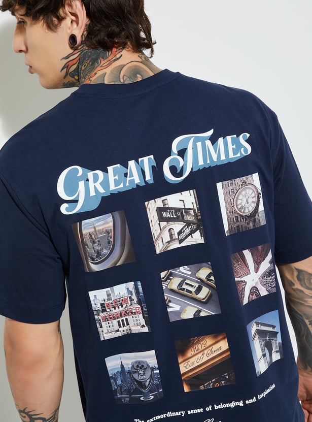 Men’s Printed Oversized T-Shirt with Modern Graphic Prints and Soft Fabric