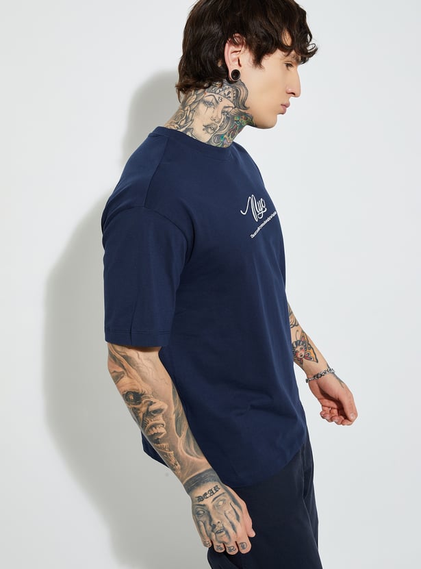 Men’s Printed Oversized T-Shirt with Modern Graphic Prints and Soft Fabric
