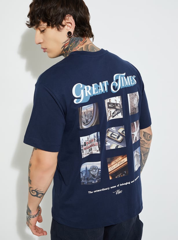 Men’s Printed Oversized T-Shirt with Modern Graphic Prints and Soft Fabric