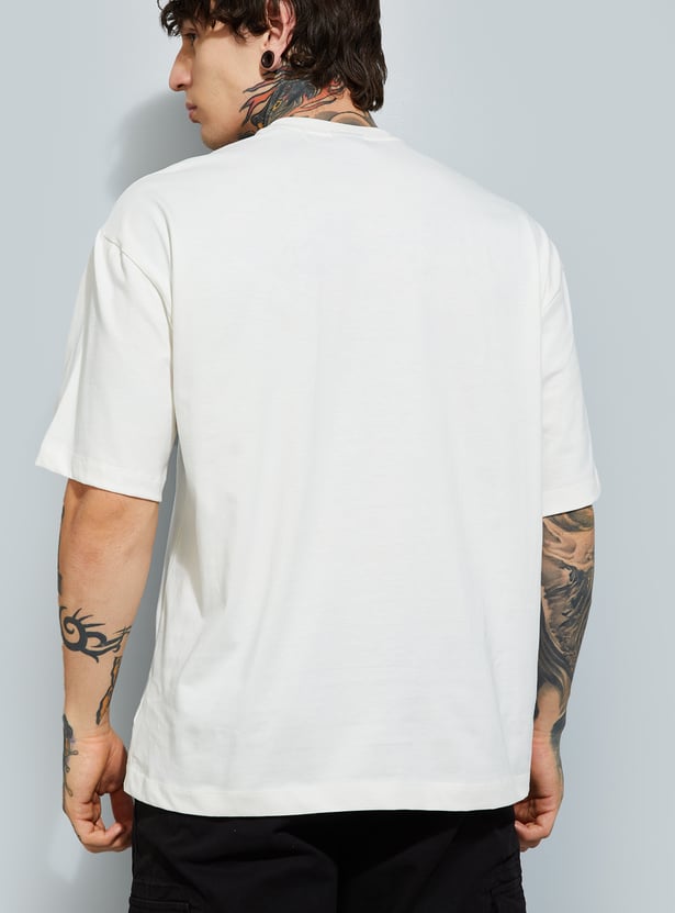 Men Placement Print Oversized T-shirt