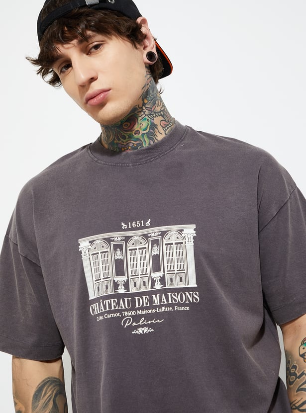 Men’s Printed Boxy Fit T-Shirt with Modern Graphic Prints