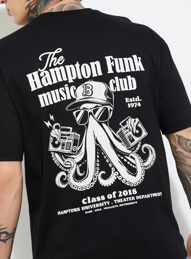 Men’s Printed Oversized T-Shirt with Sleek Design, Comfortable Fit