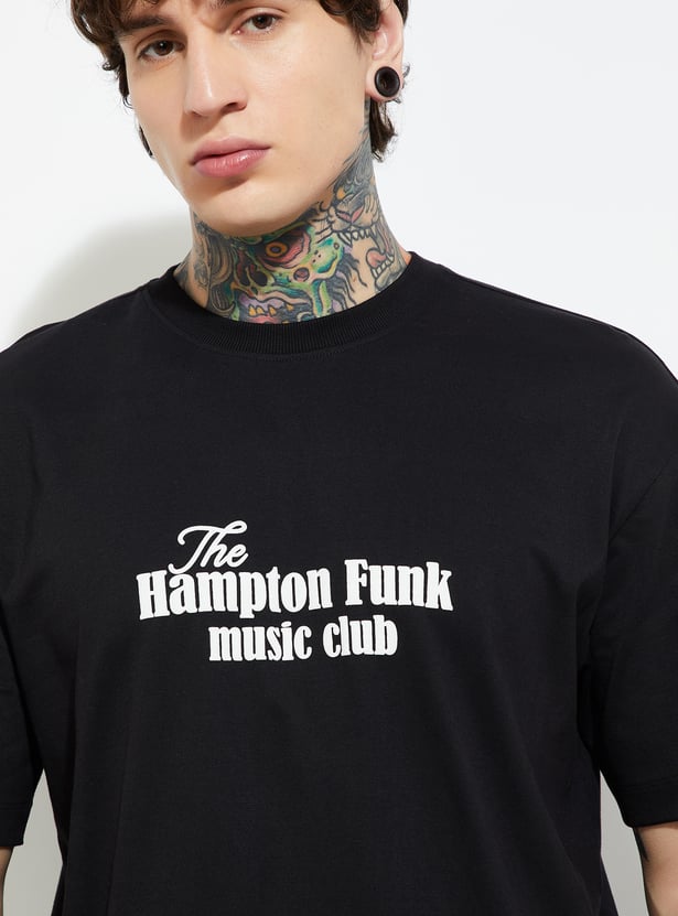 Men’s Printed Oversized T-Shirt with Sleek Design, Comfortable Fit