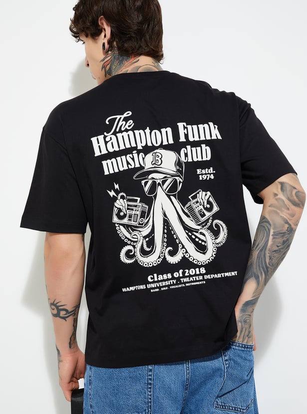 Men’s Printed Oversized T-Shirt with Sleek Design, Comfortable Fit