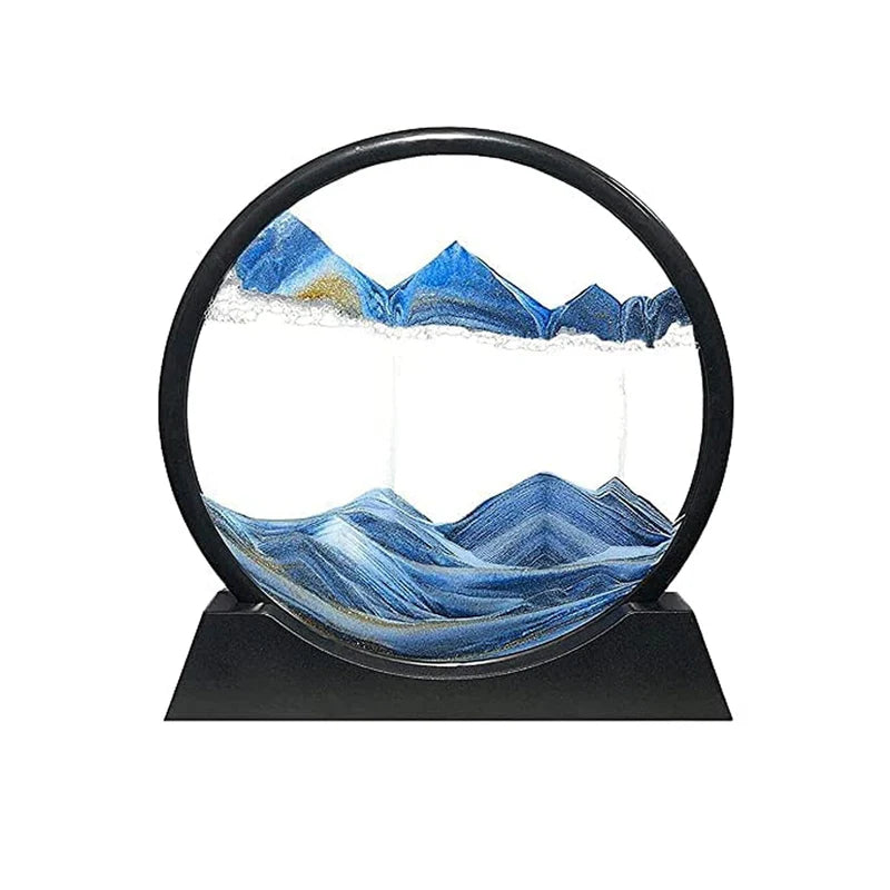 Liquid Glass 3D Sand Art Picture with Moving Sand Landscape for Office and Home Décor