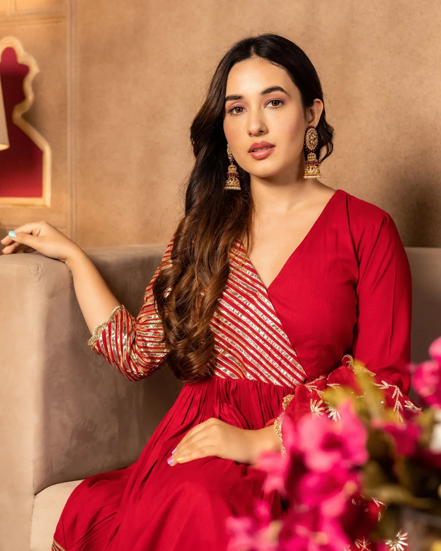 Women’s Anya Traditional Sharara Set with Intricate Gotapatti Detailing