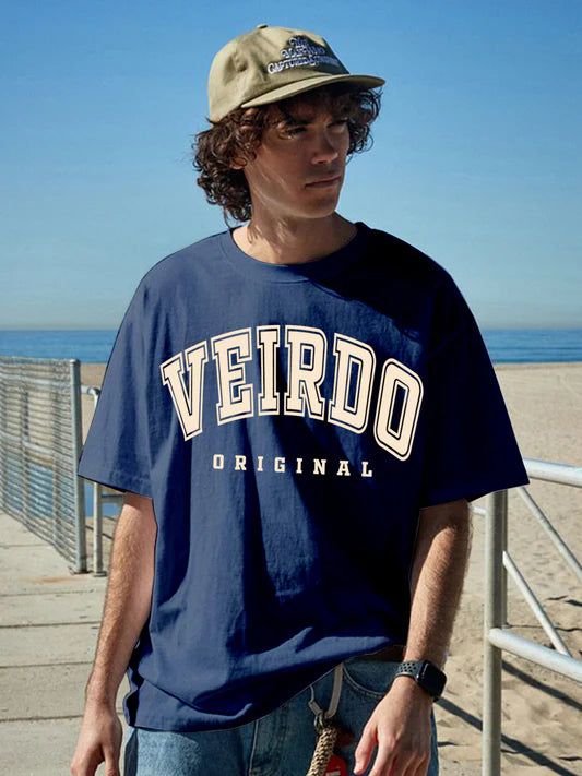 Comfortable Navy Oversized T-Shirt For Men