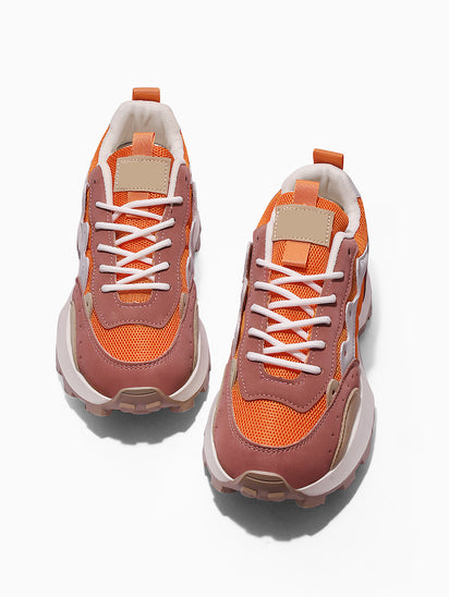 Stylish Windsy Orange Sneakers for Women with Breathable Upper and Modern Design