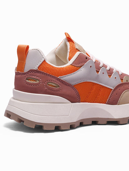 Stylish Windsy Orange Sneakers for Women with Breathable Upper and Modern Design