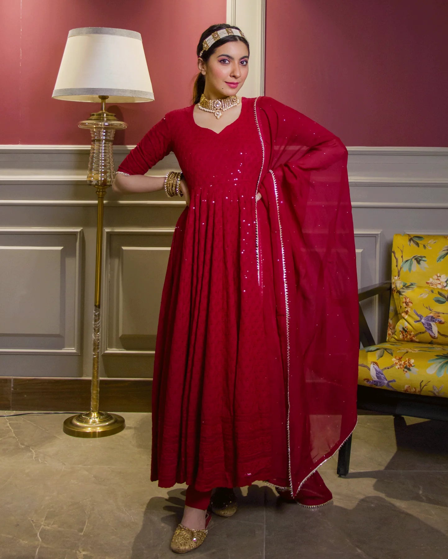 Kaina Designer Embroidered Anarkali Set with Traditional Detailing