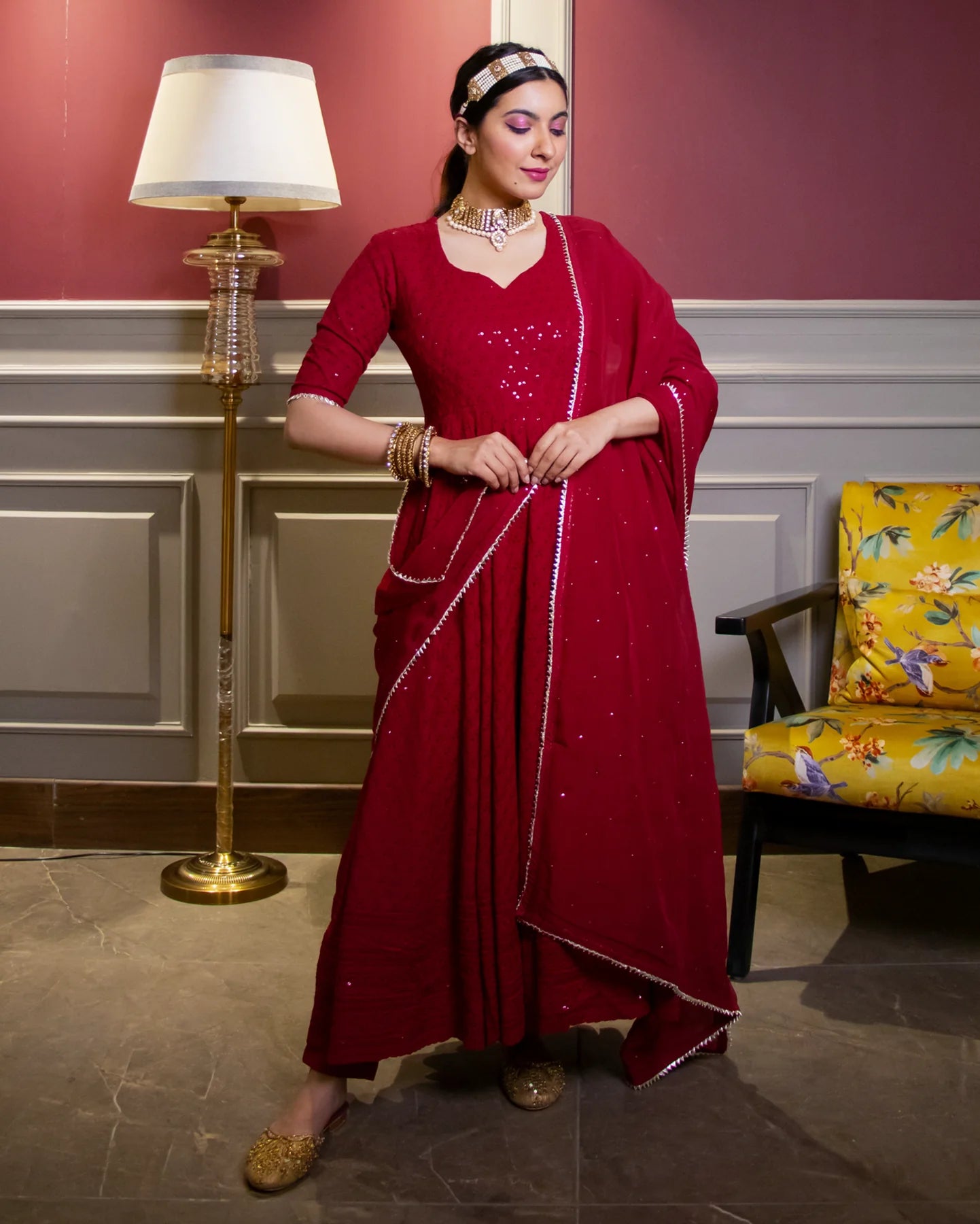 Kaina Designer Embroidered Anarkali Set with Traditional Detailing