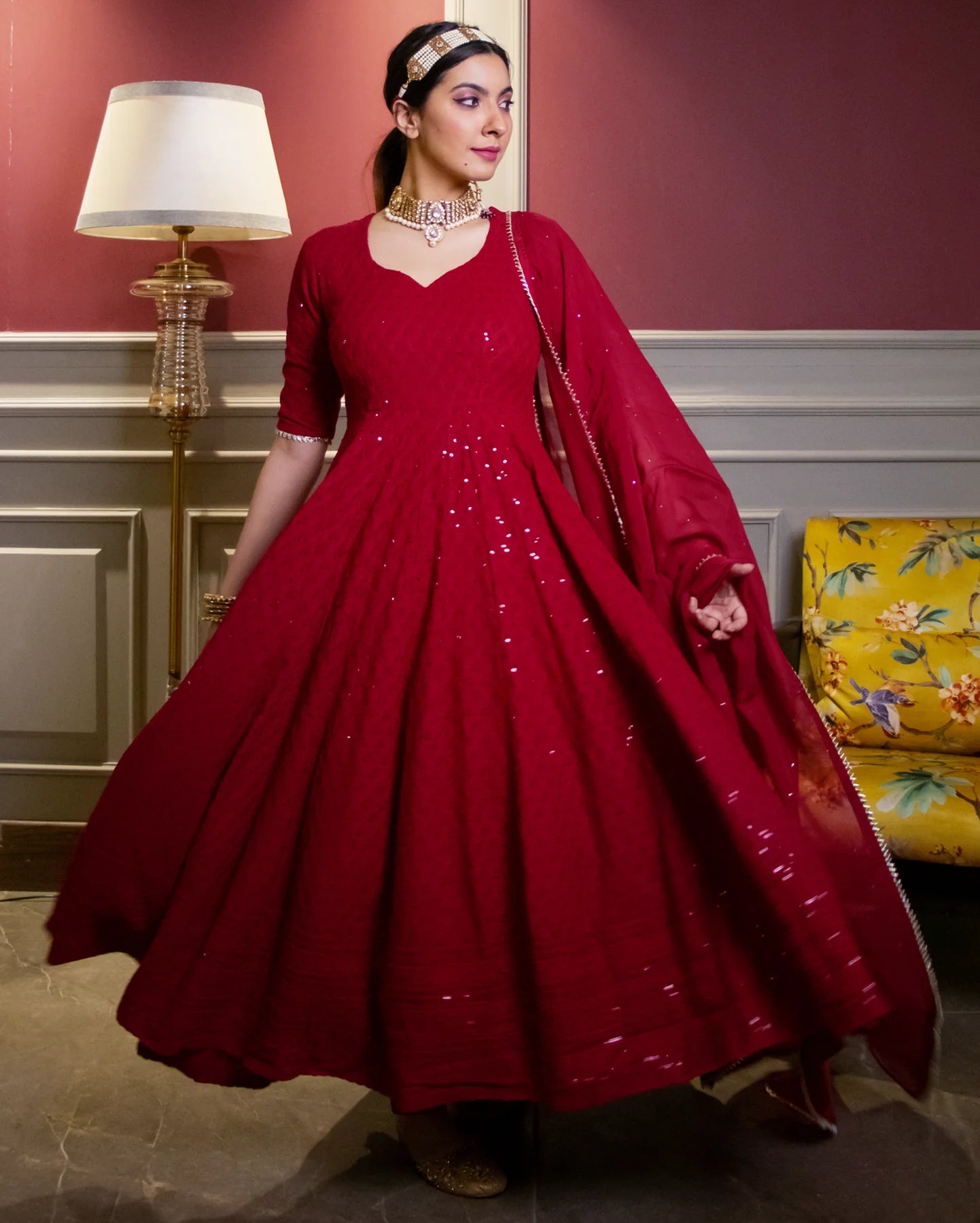 Kaina Designer Embroidered Anarkali Set with Traditional Detailing