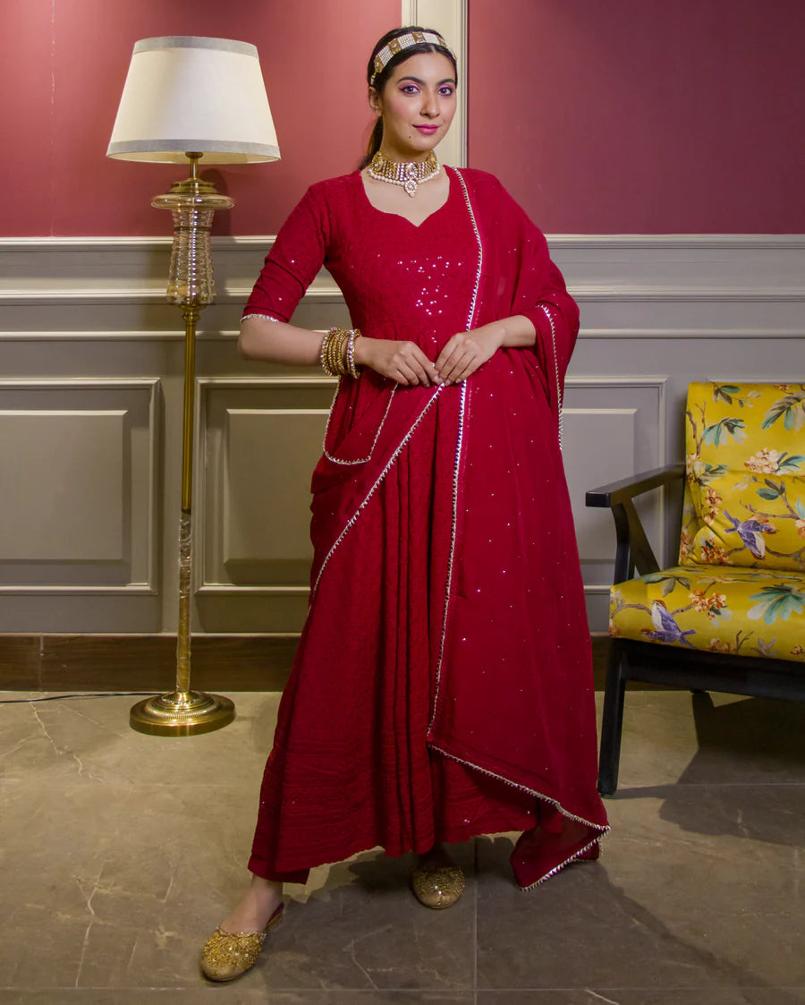 Kaina Designer Embroidered Anarkali Set with Traditional Detailing
