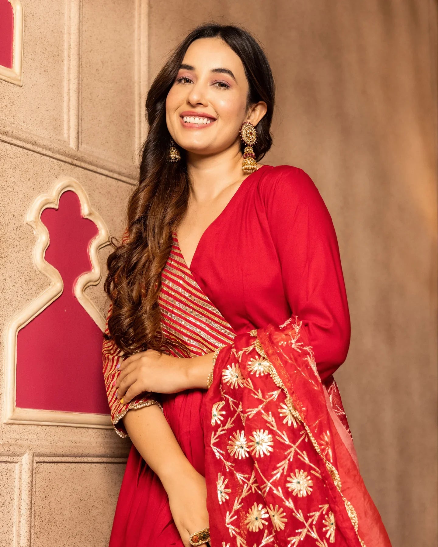 Women’s Anya Traditional Sharara Set with Intricate Gotapatti Detailing