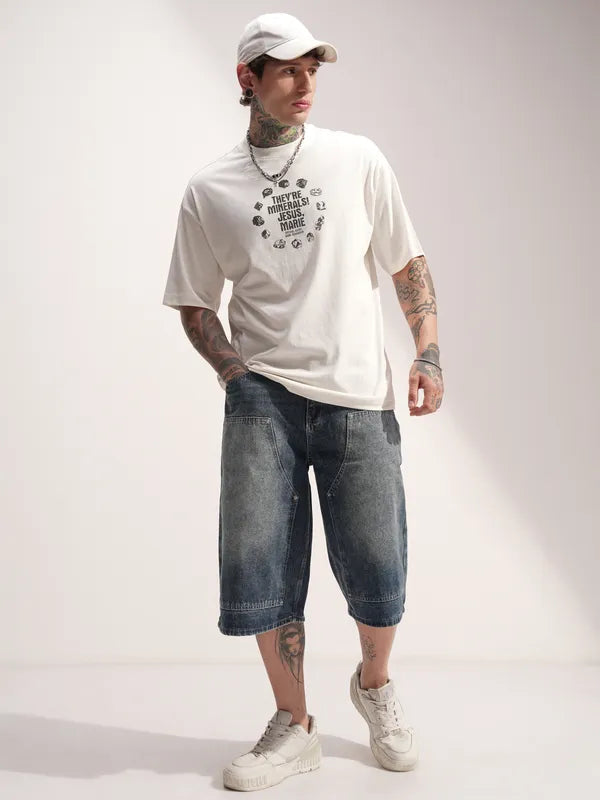 Off White Breaking Bad Printed Round Neck Oversized Fit T-Shirt