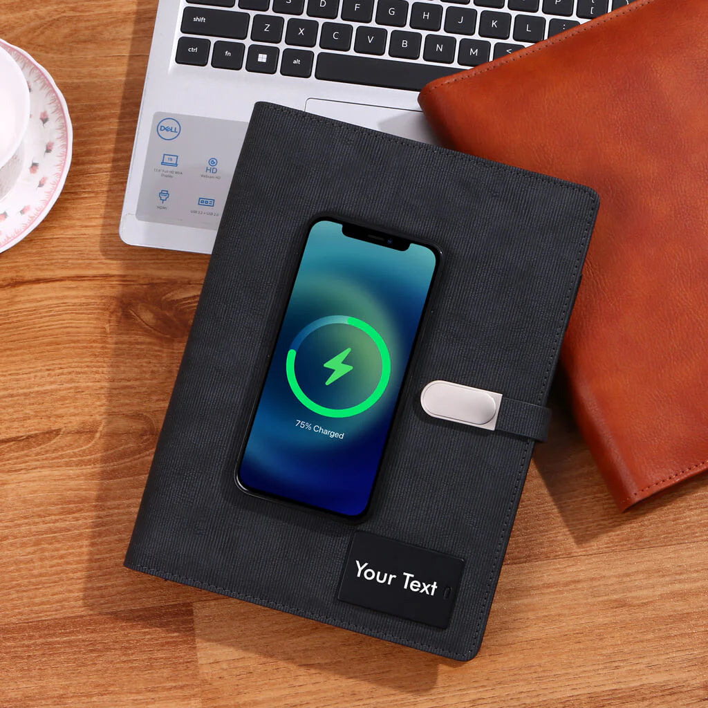 Digital Organizer Diary with Wireless Charging Pad and Sleek Functional Design