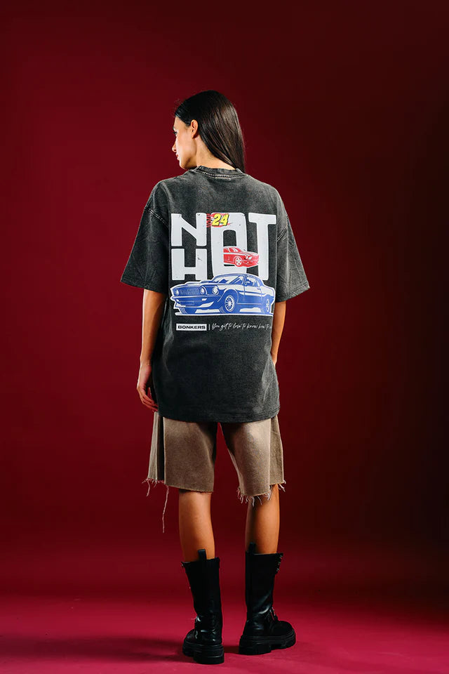 Women’s Not Hot Oversized T-Shirt with Bold Statement Print and Comfortable Fit