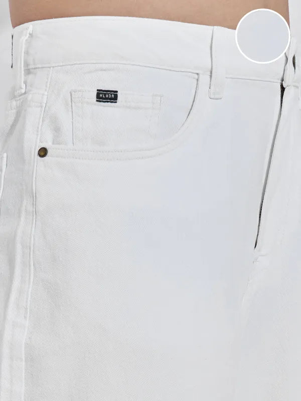 Men’s White Straight Fit Jeans with Sleek Design, Durable Denim, and Everyday Style Appeal