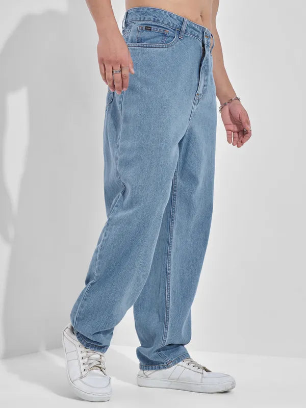 Comfortable Men’s Light Blue Relaxed Fit Jeans Perfect for Daily Wear and Urban Style