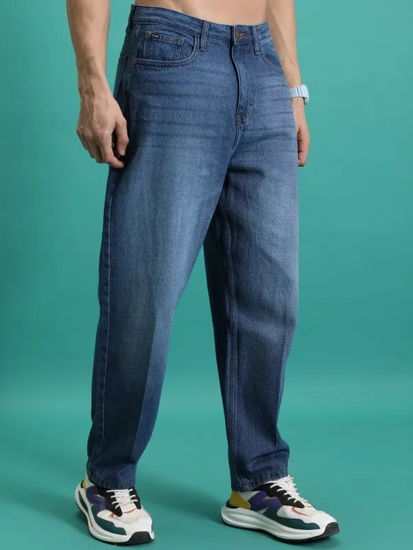 Men’s Blue Relaxed Fit Jeans with Sleek Design, Durable Denim, and Everyday Style Appeal