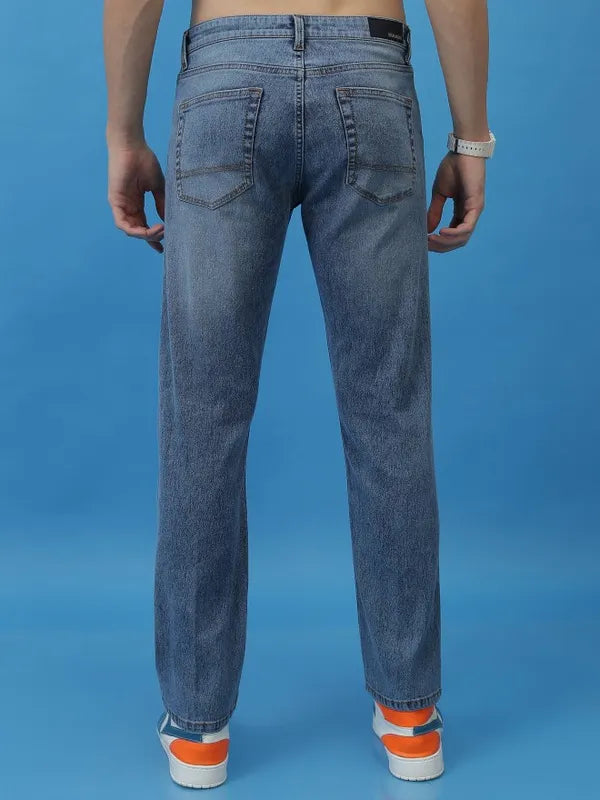 Premium Men’s Light Blue Straight Fit Highly Distressed Stretchable Jeans for Casual and Street Style Outfits
