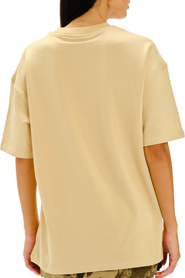 Raw Brutalism Oversized T-Shirt for Women with Trendy Graphic Print and Relaxed Fit