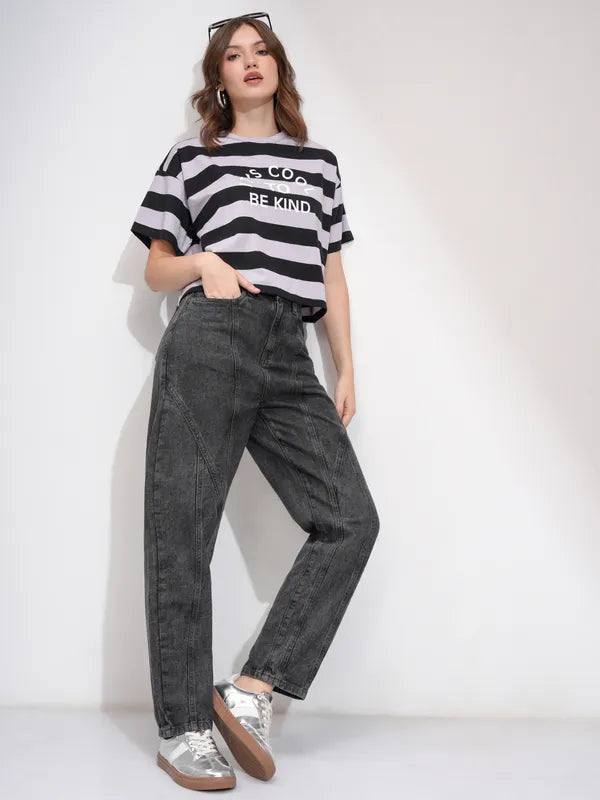 Trendy Women’s Grey Stretchable Straight Jeans