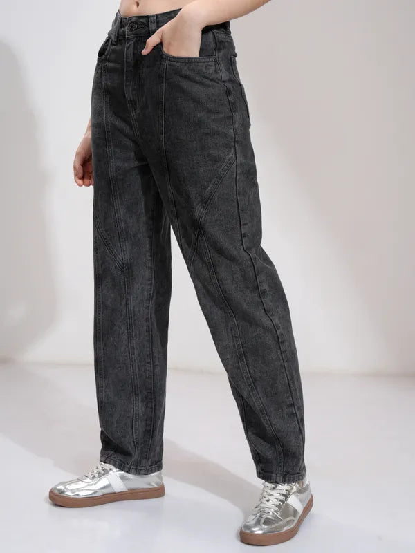 Trendy Women’s Grey Stretchable Straight Jeans