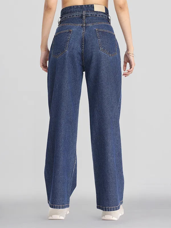 Women Blue Flared Stretchable Jeans