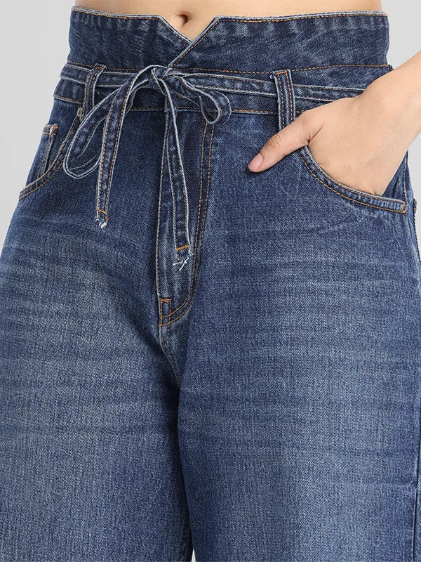 Women Blue Flared Stretchable Jeans