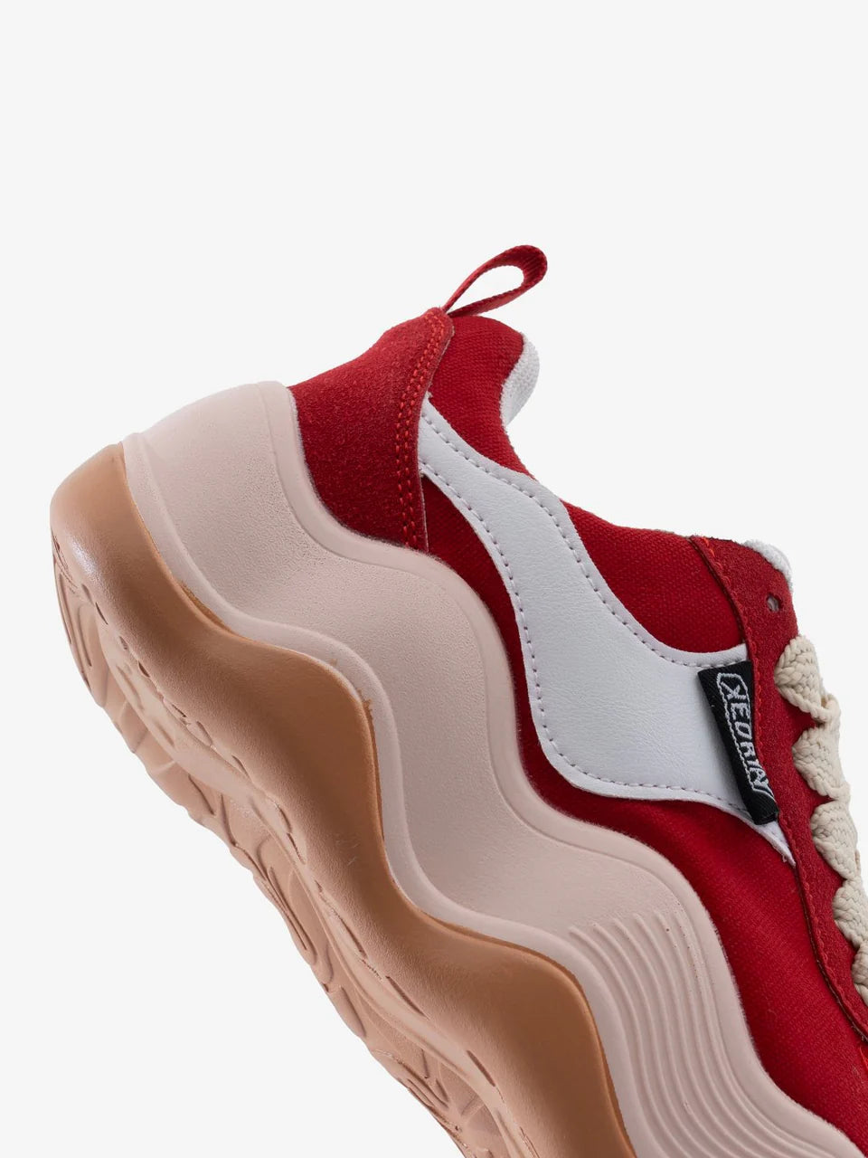 Women's Blood Red Chunky High Heel Sneakers