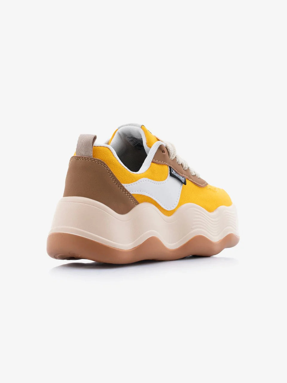 Trendy XeoRyay Ventura Women's Yellow Chunky High Heel Sneakers for Stylish Everyday Wear