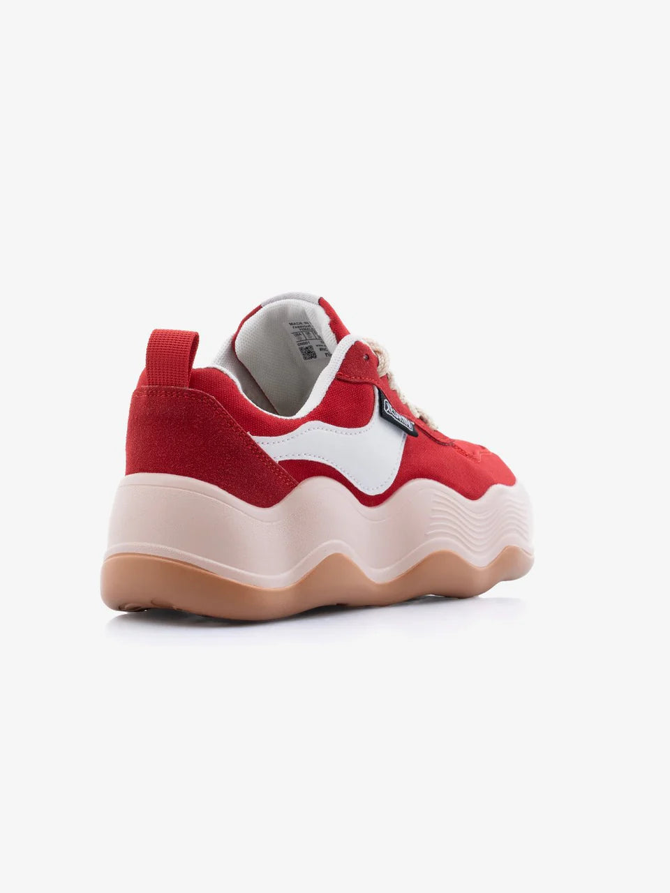 Women's Blood Red Chunky High Heel Sneakers