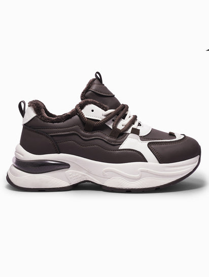 Classic Brown Sneakers for Women with Durable Rubber Outsole