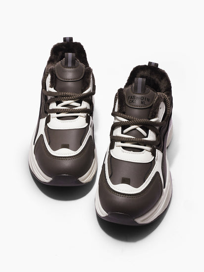 Classic Brown Sneakers for Women with Durable Rubber Outsole