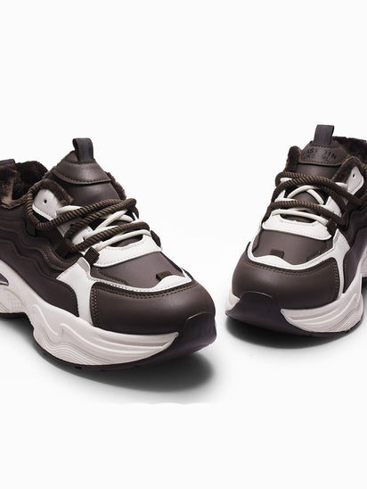 Classic Brown Sneakers for Women with Durable Rubber Outsole