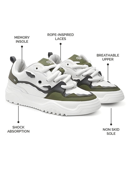 Trendy Green Sneakers for Men with Comfortable Fit for Everyday Casual Wear