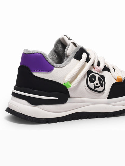 Women’s Panda Walkers Black Sneakers with Comfortable Cushioned Sole