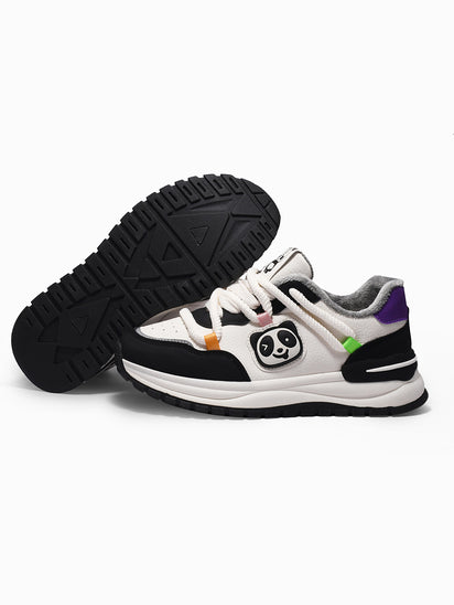 Women’s Panda Walkers Black Sneakers with Comfortable Cushioned Sole