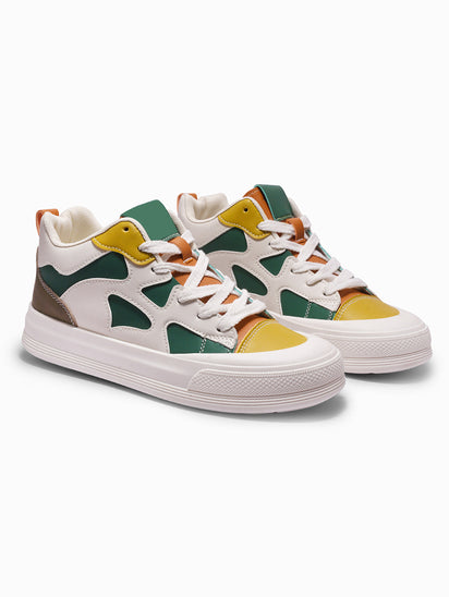 Classic Clara Green Sneakers for Women with Durable Rubber Outsole