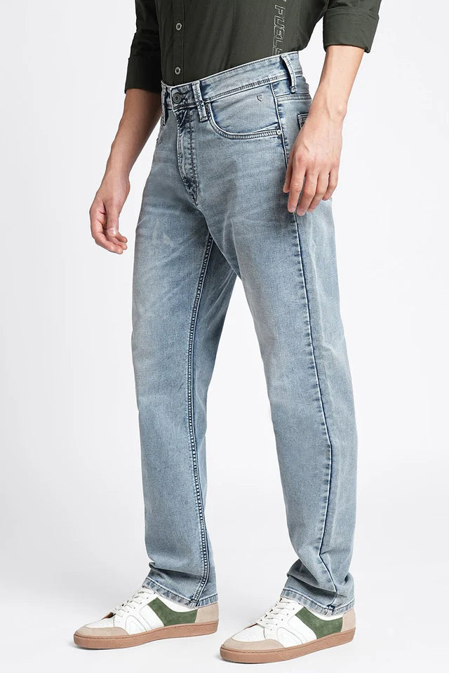 Premium Mid Blue Relax Fit Jeans for Men with Durable Denim and Comfortable Fit