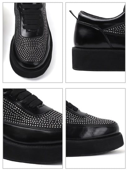 Stylish Black Platform Shoes for Women with Chunky Heel Design