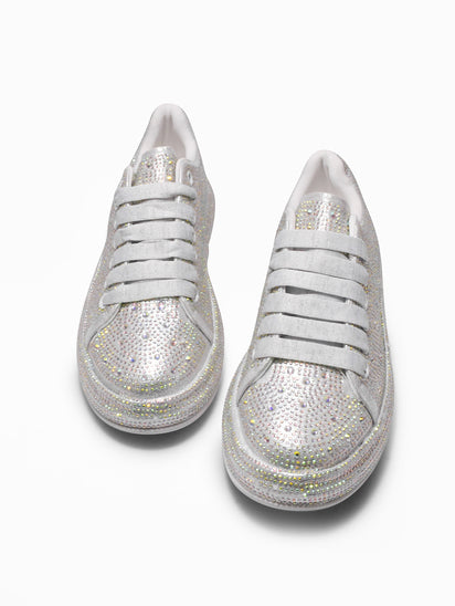 Trendy Stardust Silver Sneakers with Breathable Upper and Modern Design