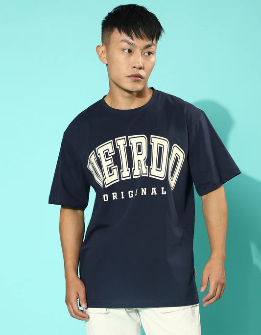 Comfortable Navy Oversized T-Shirt For Men